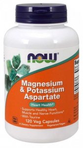 NOW FOODS Magnesium & Potassium Aspartate - Magnez, Tauryna i Potas (120 kaps.)