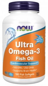 NOW FOODS Ultra Omega-3 (Fish Oil) (180 kaps.)