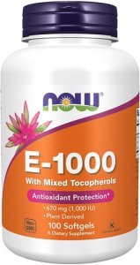 NOW FOODS Witamina E 1000 IU (100 kaps.)