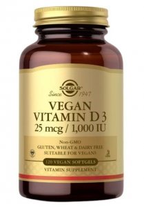 SOLGAR Vitamin D3 25 mcg (1000 IU) - Witamina D3 (120 kaps.)