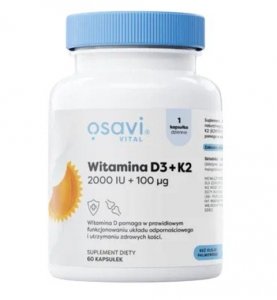 OSAVI Witamina D3 + K2 2000IU + 100 mcg (60 kaps.)