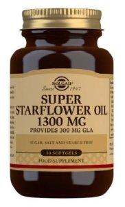 SOLGAR Super Starflower Oil 1300 mg - Olej z Ogórecznika (30 kaps.) 