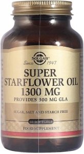 SOLGAR Super Starflower Oil 1300 mg - Olej z Ogórecznika (60 kaps.) 