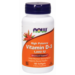 NOW FOODS Witamina D3 1000 IU (180 kaps.)