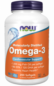 NOW FOODS Omega 3 - DHA 120 mg + EPA 180 mg (200 kaps.)