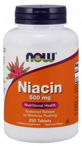 NOW FOODS Witamina B3 - Niacyna (Niacin) 500 mg (250 tabl.)