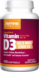 JARROW FORMULAS Witamina D3 2500 IU (100 kaps.)