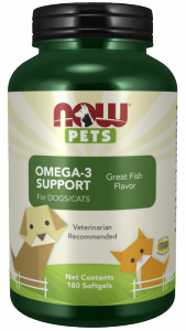 NOW PETS Omega-3 Support For Dogs/Cats (180 kaps.)