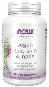NOW FOODS Vegan Hair, Skin & Nails - Włosy, Skóra i Paznokcie (90 kaps.)