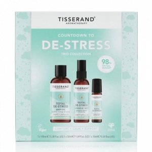 TISSERAND AROMATHERAPY Countdown To De-Stress Trio Collection - Bath Oil, MoodFix™ Mist & Pulse Point Roller Ball (1 x 100 ml, 1 