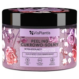 Vis Plantis Peeling cukrowo-solny wygładzający - Olej z Róży i Olej Bawełniany 350g