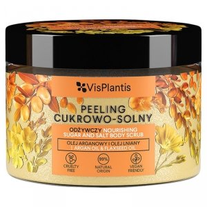 Vis Plantis Peeling cukrowo-solny odżywczy - Olej Arganowy i Olej Lniany 350g