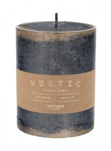 ARTMAN Świeca ozdobna Rustic Patynowany - walec średni (średnica 9cm) czarny 1szt
