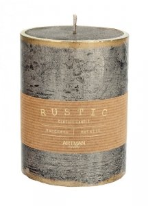 ARTMAN Świeca ozdobna Rustic Patynowany - walec średni (średnica 9cm) szampan 1szt