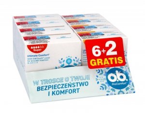 O.B.ProComfort Ultimate Super(8) + Normal (8) komfortowe tampony 1 op.-8szt(6+2gratis)