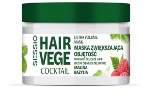 SESSIO Hair Vege Coctail Maska zwiększająca objętość do włosów cienkich i delikatnych - Malina i Bazylia 250ml
