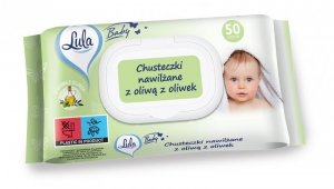LULA Baby Chusteczki nawilżane dla niemowląt i dzieci - z oliwą z Oliwek 1op.-50szt