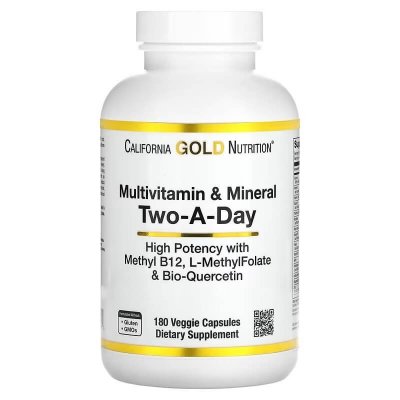 California Gold Nutrition | Multivitamin &amp; Mineral | Two A Day | Dla Kobiet i Mężczyzn 180 kaps.