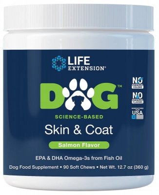 LIFE EXTENSION Dog Skin & Coat - Skóra i sierść (90 żujek)