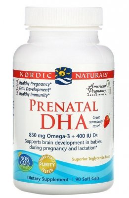 NORDIC NATURALS Prenatal DHA - strawberry (90 kaps.)