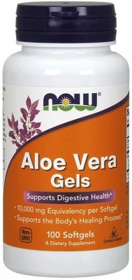 NOW FOODS Aloe Vera Gels - Aloes koncentrat z Liści Aloesu 200:1 (100 kaps.)