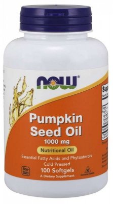 NOW FOODS Pumpkin Seed Oil - Olej z Pestek Dyni 1000 mg (100 kaps.)