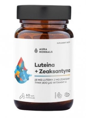 AURA HERBALS Luteina + Zeaksantyna + Witamina A (60 kaps.)