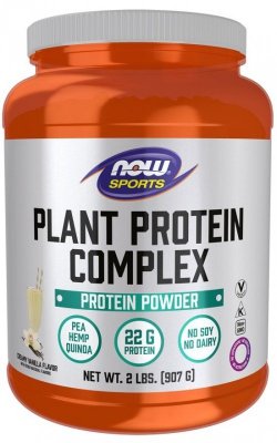 NOW FOODS Plant Protein Complex, Creamy Vanilla - Kompleks białek roślinnych (smak waniolowy) (907 g)