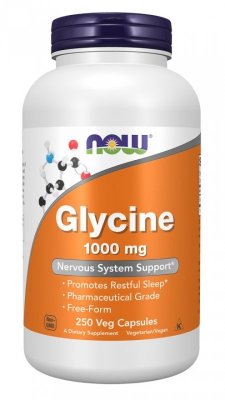 NOW FOODS Glycine - Glicyna 1000 mg (250 kaps.)