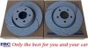 Przednie klocki YeloowStuff + NAWIERCANE NACINANE tarcze hamulcowe 320mm EBC seria GD Ford Mustang 2015-