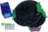 Tylne klocki GreenStuff + NAWIERCANE NACINANE tarcze hamulcowe 348mm EBC seria GD manualny postojowy Ford F-150 F150 2012-