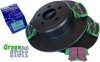 Tylne klocki GreenStuff + NIE WENTYLOWANE tarcze hamulcowe EBC seria PREMIUM Dodge Magnum RWD