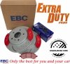 Przednie klocki EXTRA DUTY ED + nawiercone nacinane tarcze hamulcowe EBC seria GD Dodge RAM 1500 2006-
