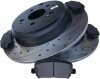 Tylne klocki + WIERCONE tarcze hamulcowe Honda Pilot 2009-