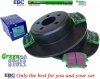 Tylne klocki GreenStuff + NIE WENTYLOWANE tarcze hamulcowe EBC seria PREMIUM Dodge Magnum RWD