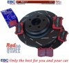 Tylne CERAMICZNE klocki RedStuff + NACINANE tarcze hamulcowe 350mm EBC seria USR Chrysler 300C SRT