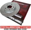 Tylne klocki Z23 + WIERCONE NACINANE tarcze hamulcowe POWERSTOP Chrysler Pacifica FWD 2017-