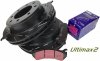 Tylne klocki Ultimax2 + NACINANE tarcze hamulcowe EBC seria USR GMC Yukon XL 2500 2000-2007