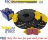 Przednie klocki YellowStuff + NAWIERCANE NACINANE tarcze hamulcowe 302mm EBC seria GD Fiat Freemont -2012