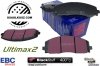 Przednie klocki Ultimax2 + NACINANE tarcze hamulcowe 330mm EBC seria USR Fiat Freemont 2012-