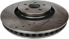 Przednia WIERCONA nacinana wentylowana tarcza hamulcowa 345mm Ford Edge AWD 2015-