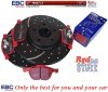 Przednie CERAMICZNE klocki RedStuff + NAWIERCANE NACINANE tarcze hamulcowe 300mm EBC seria GD Ford Escape FWD 2013-2019