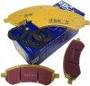 Przednie klocki YellowStuff + nawiercone nacinane tarcze hamulcowe EBC seria GD Dodge RAM 1500 2006-