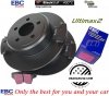 Tylne klocki Ultimax2 + NIE WENTYLOWANE tarcze hamulcowe EBC seria PREMIUM Chrysler 300C RWD V6