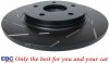 Tylne klocki Ultimax2 + NACINANE tarcze hamulcowe 305mm EBC seria USR Dodge Caravan 2008-