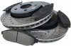 Klocki + wiercone tarcze hamulcowe przednie Jeep Commander