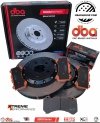 Przednie klocki XTREME + pływające dwuczęściowe tarcze hamulcowe 380mm DBA T3 seria 5000 Jeep Grand Cherokee SRT 6,4 V8 2012-