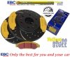 Przednie klocki YellowStuff + NAWIERCANE NACINANE tarcze hamulcowe 330mm EBC seria GD GMC Yukon 2007-2008