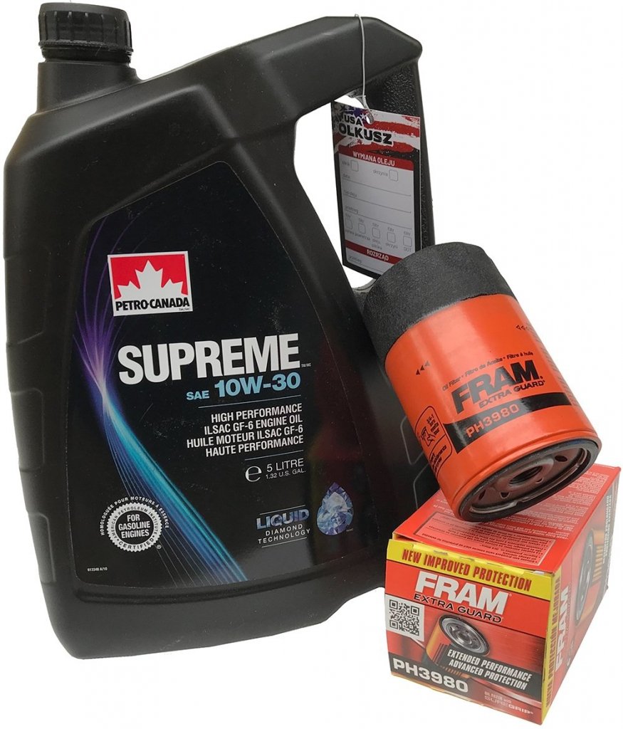 Filtr oleju oraz olej SUPREME 10W30 Pontiac Trans Sport 3