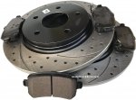 Tylne klocki oraz nawiercane tarcze hamulcowe 305mm Chrysler Voyager Town Country 2008-